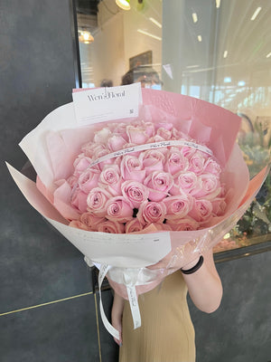 52 premium pink roses