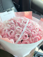 52 premium pink roses - Valentine's