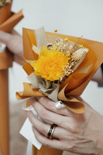 Preserved flower small bouquet - Sunflower/Orange