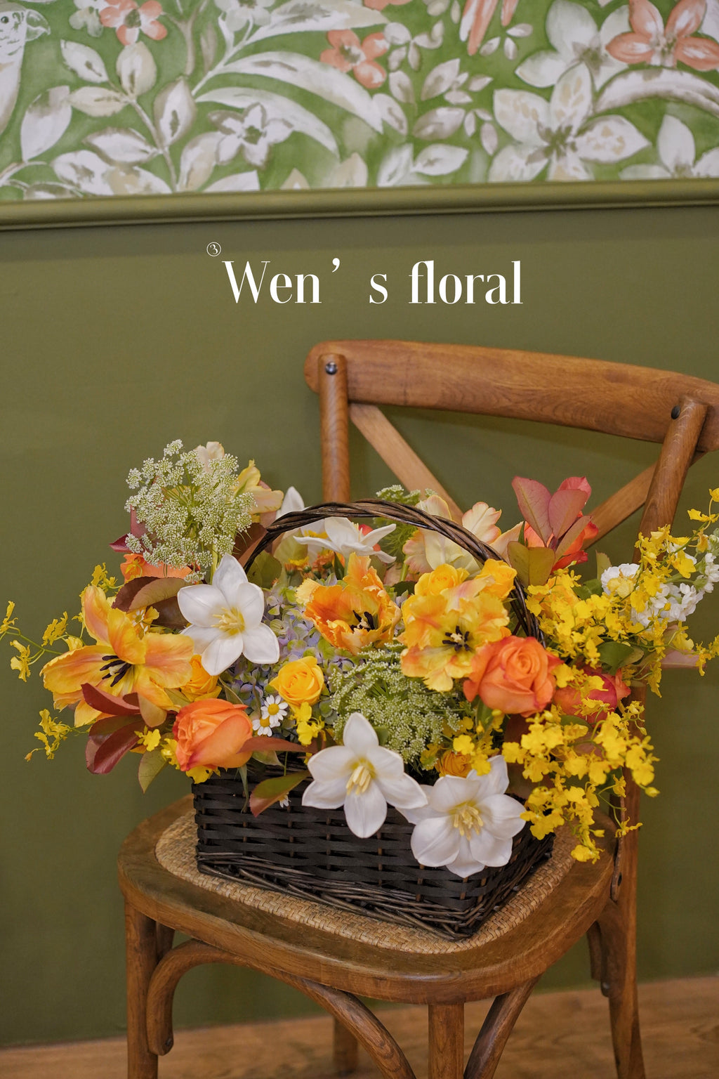 Vibrant flower basket